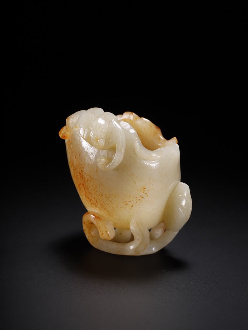 A Hetian jade lotus leaf cup - 4