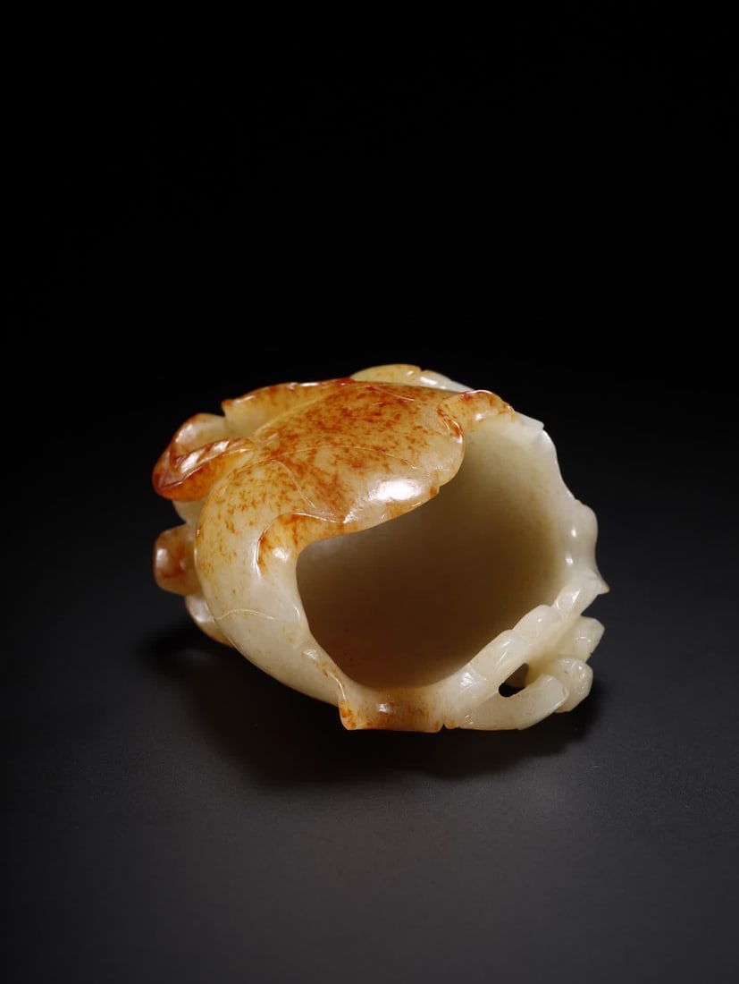 A Hetian jade lotus leaf cup - 5