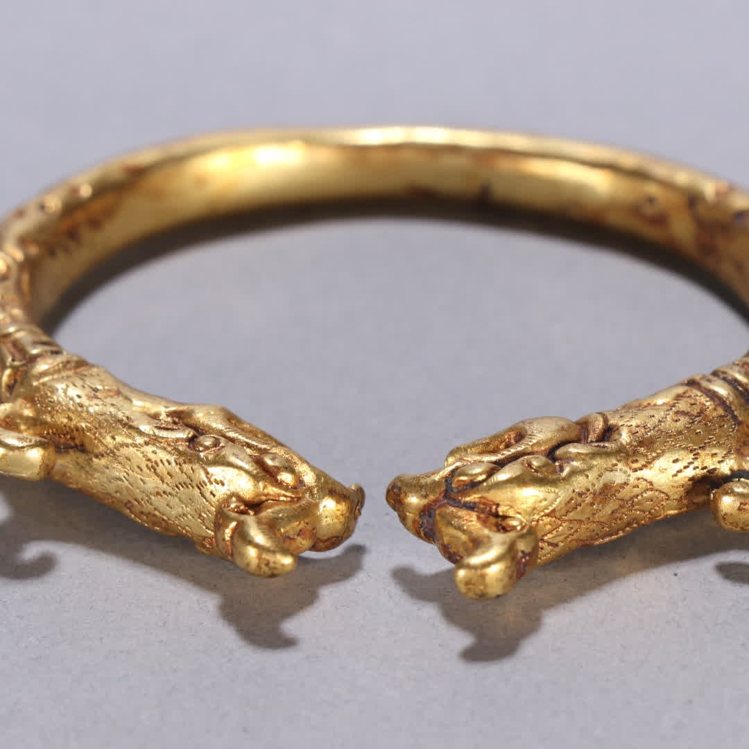 One gilt bronze double phoenix bracelet - 2
