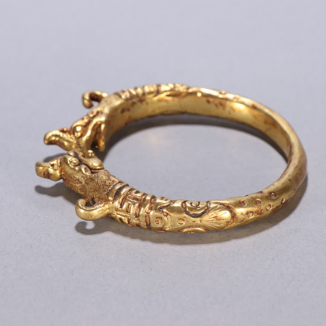 One gilt bronze double phoenix bracelet - 3