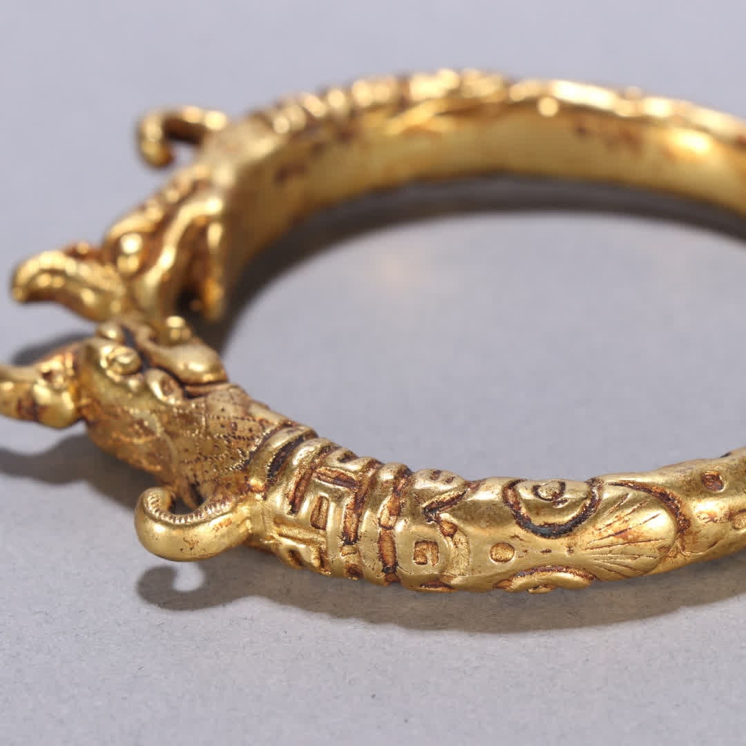 One gilt bronze double phoenix bracelet - 4