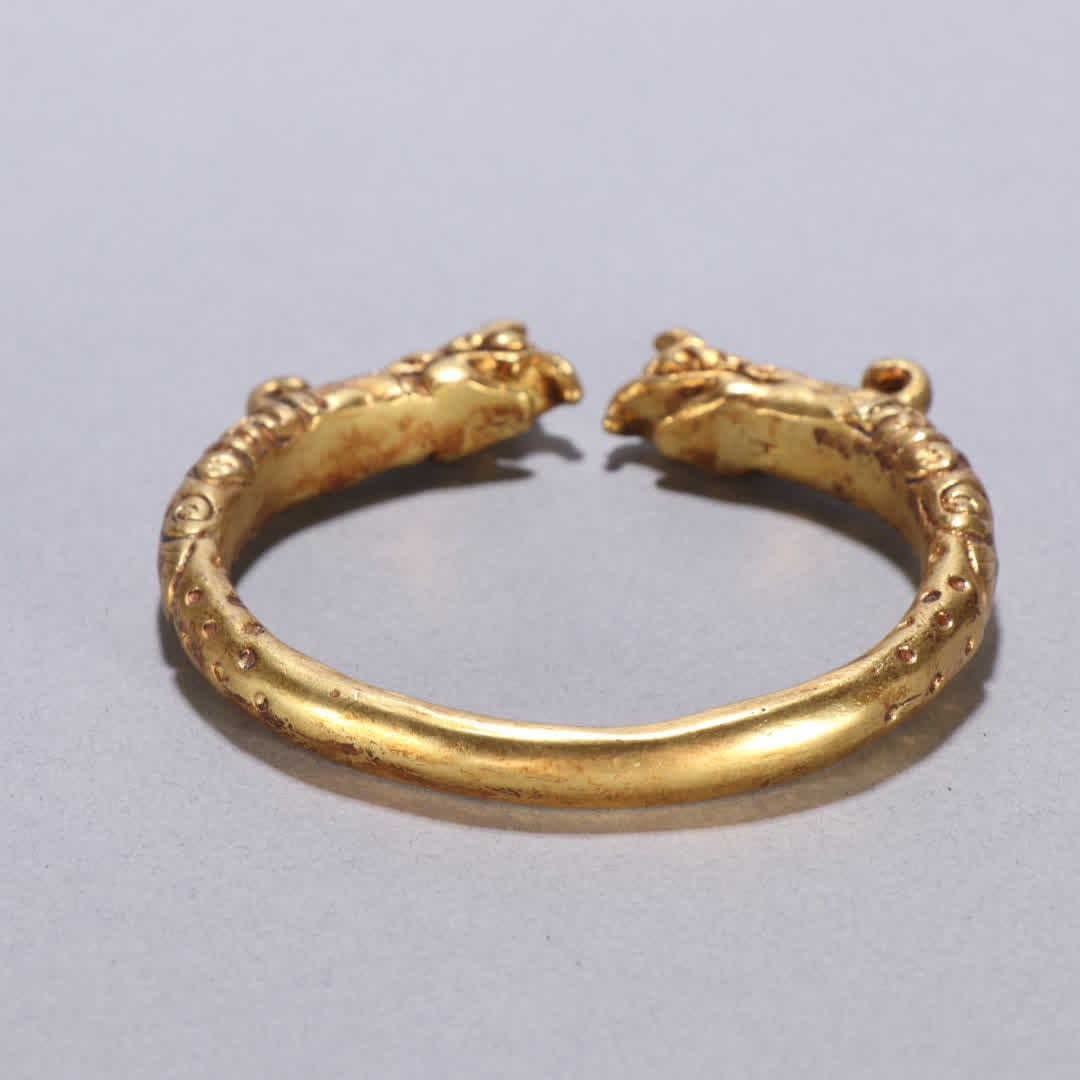 One gilt bronze double phoenix bracelet - 5