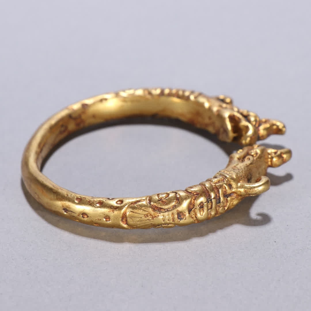 One gilt bronze double phoenix bracelet - 7