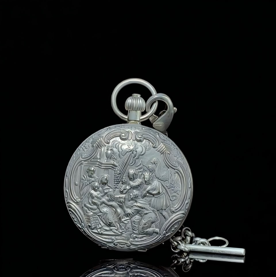 A late Qing dynasty double-open pocket watch: In the late Qing dynasty, I open my pocket watch in pairs SIZE: D:55mm (The Dimensions Of All Batches Are Manually Measured.If You Need More Detailed Information, Please Contact Our Customer Service