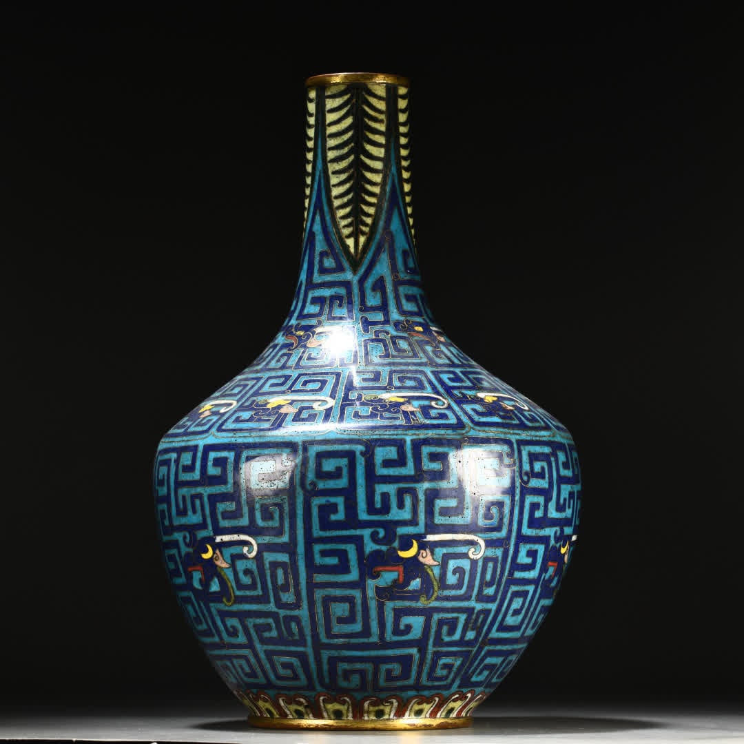 A Qianlong-era model copper-bodied cloisonne vase (1 of 9)