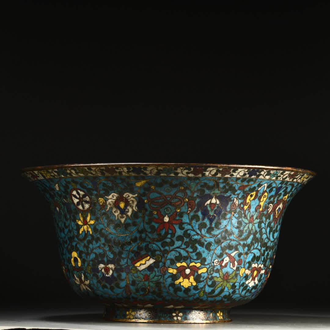A large Ming dynasty cloisonne bowl - 3