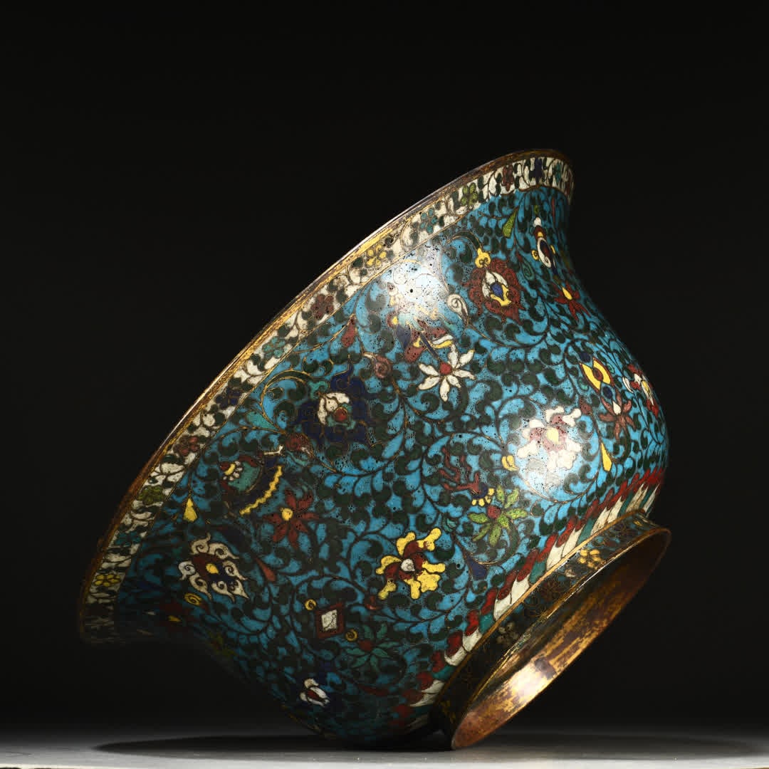 A large Ming dynasty cloisonne bowl - 7