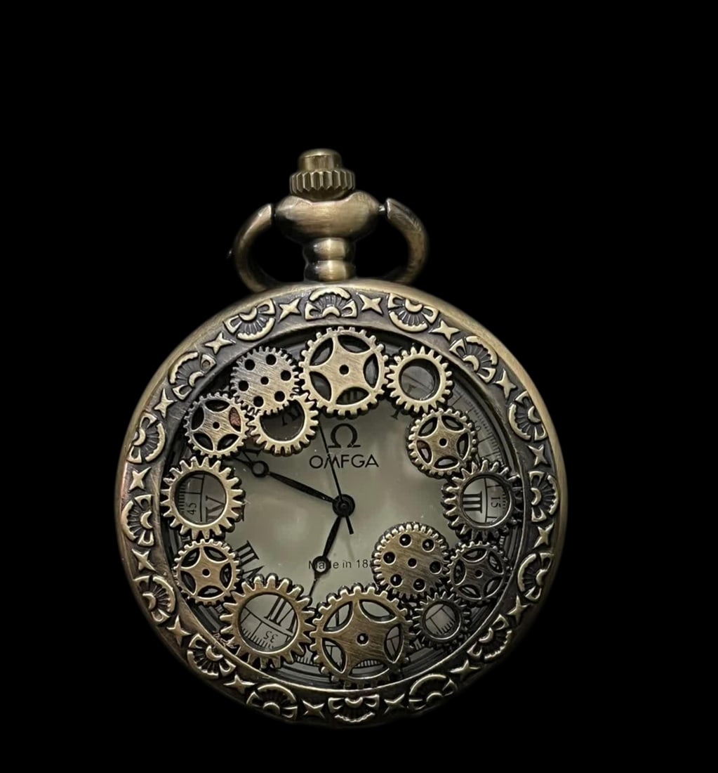 A late Qing dynasty double-opening gear pocket watch: Late Qing Dynasty Double Gear Opening Pocket Watch SIZE: D:45mm (The Dimensions Of All Batches Are Manually Measured.If You Need More Detailed Information, Please Contact Our Customer Service Before