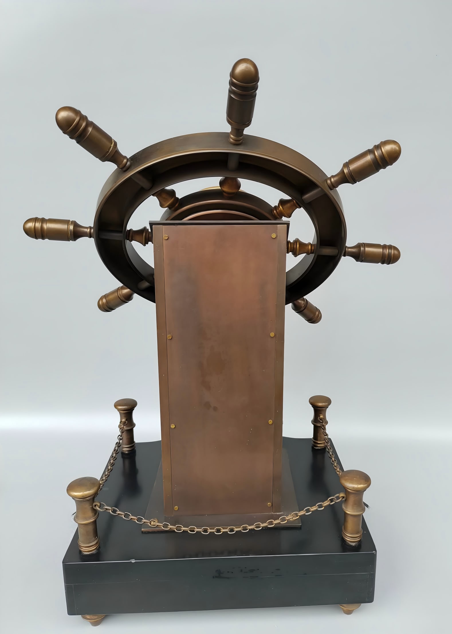A late Qing brass pilot ship rudder clock - 4