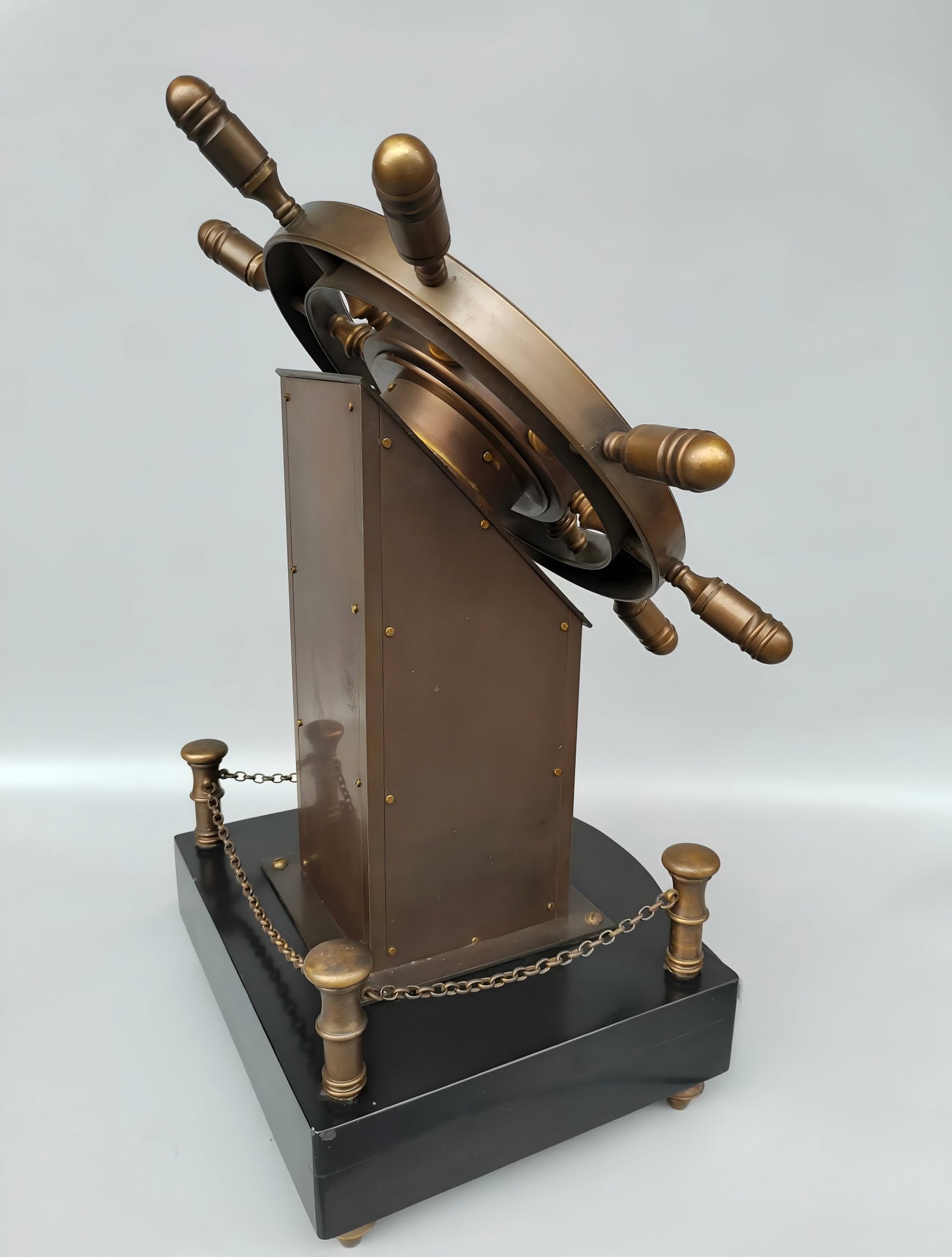 A late Qing brass pilot ship rudder clock - 5