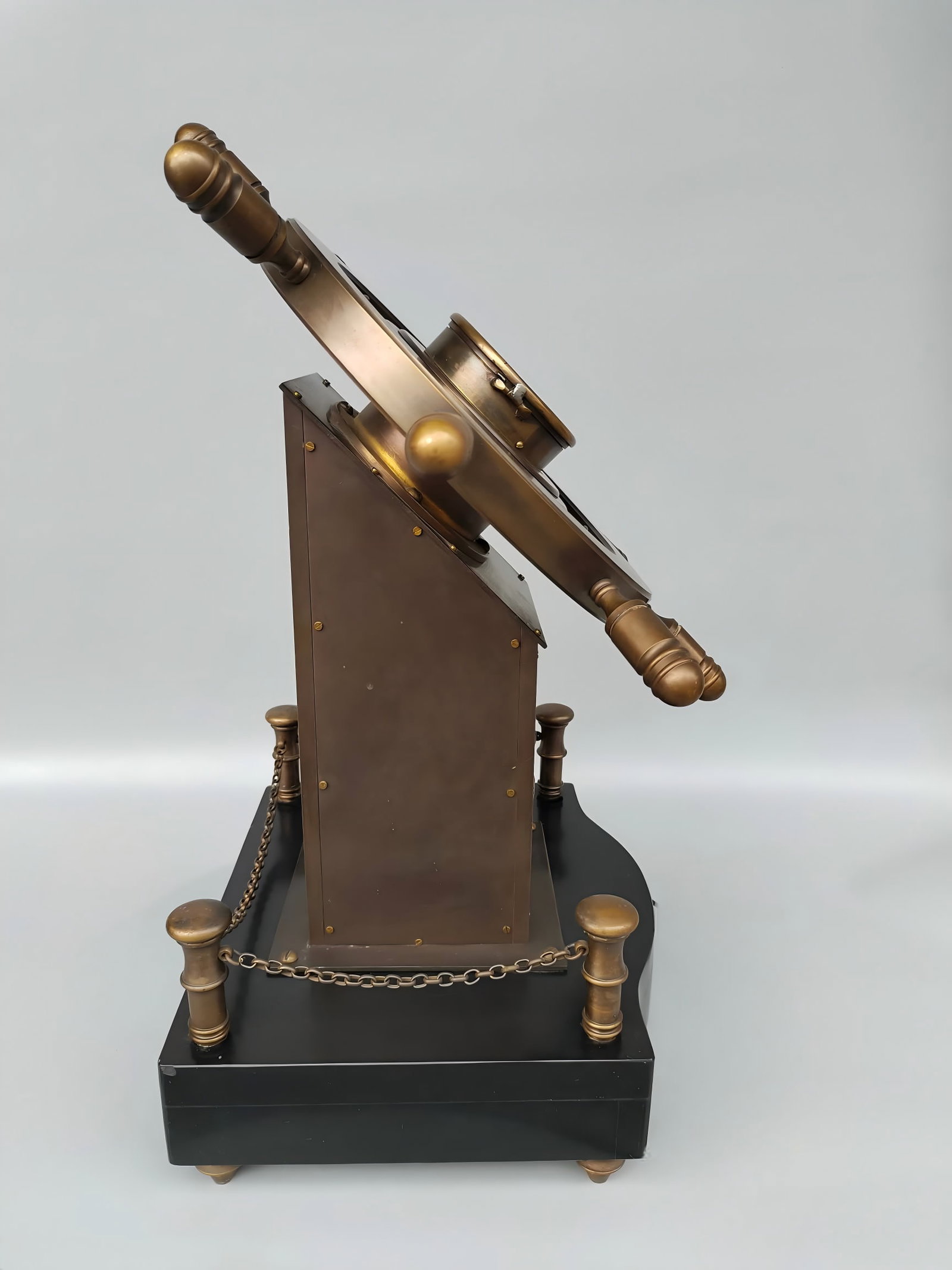 A late Qing brass pilot ship rudder clock - 7
