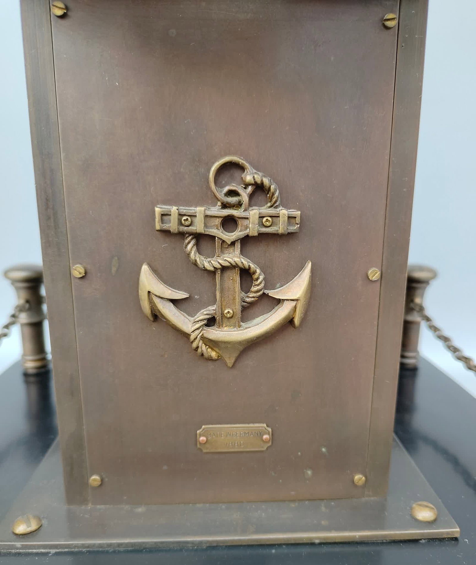 A late Qing brass pilot ship rudder clock - 9