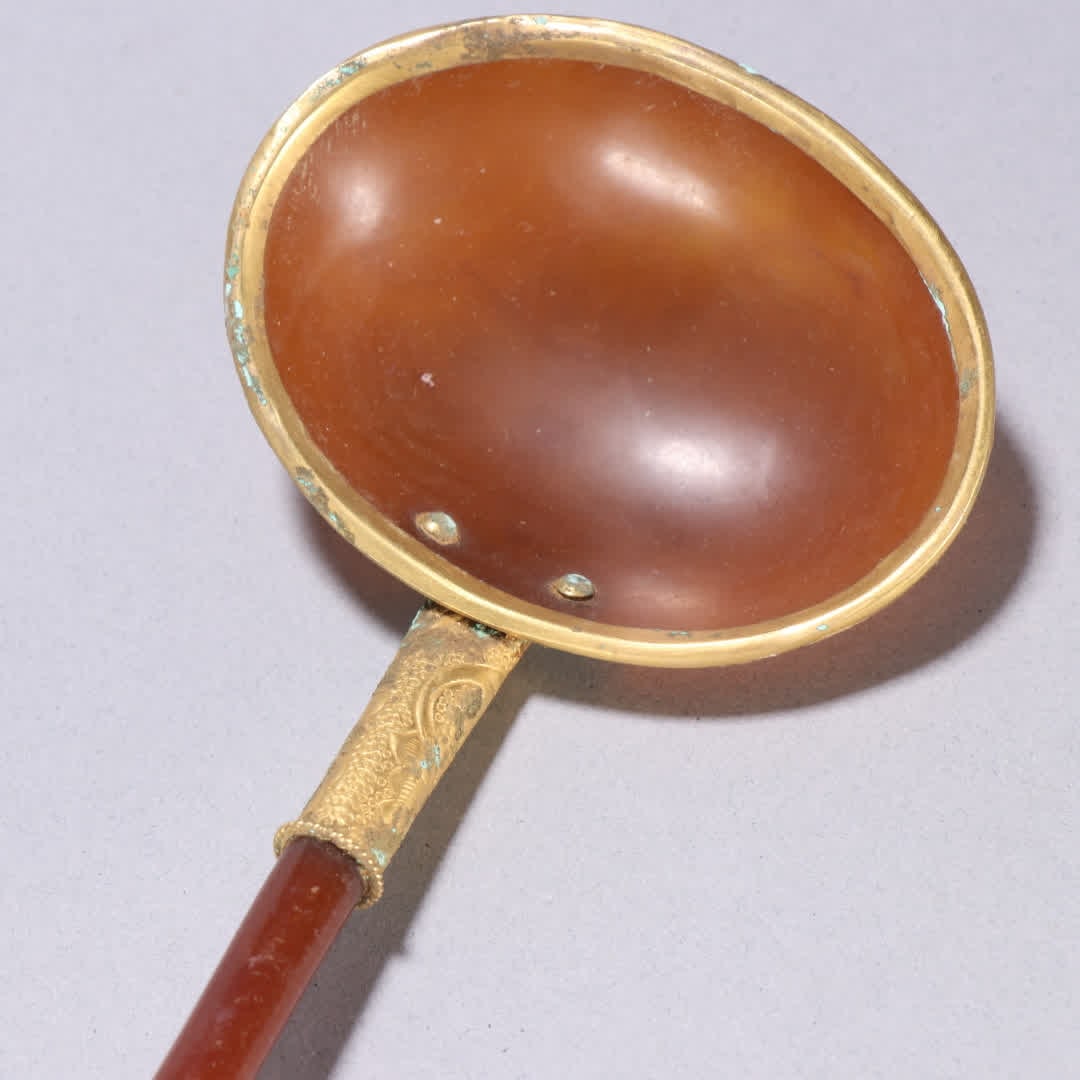 One Liao gold agate gold-wrapped spoon - 2