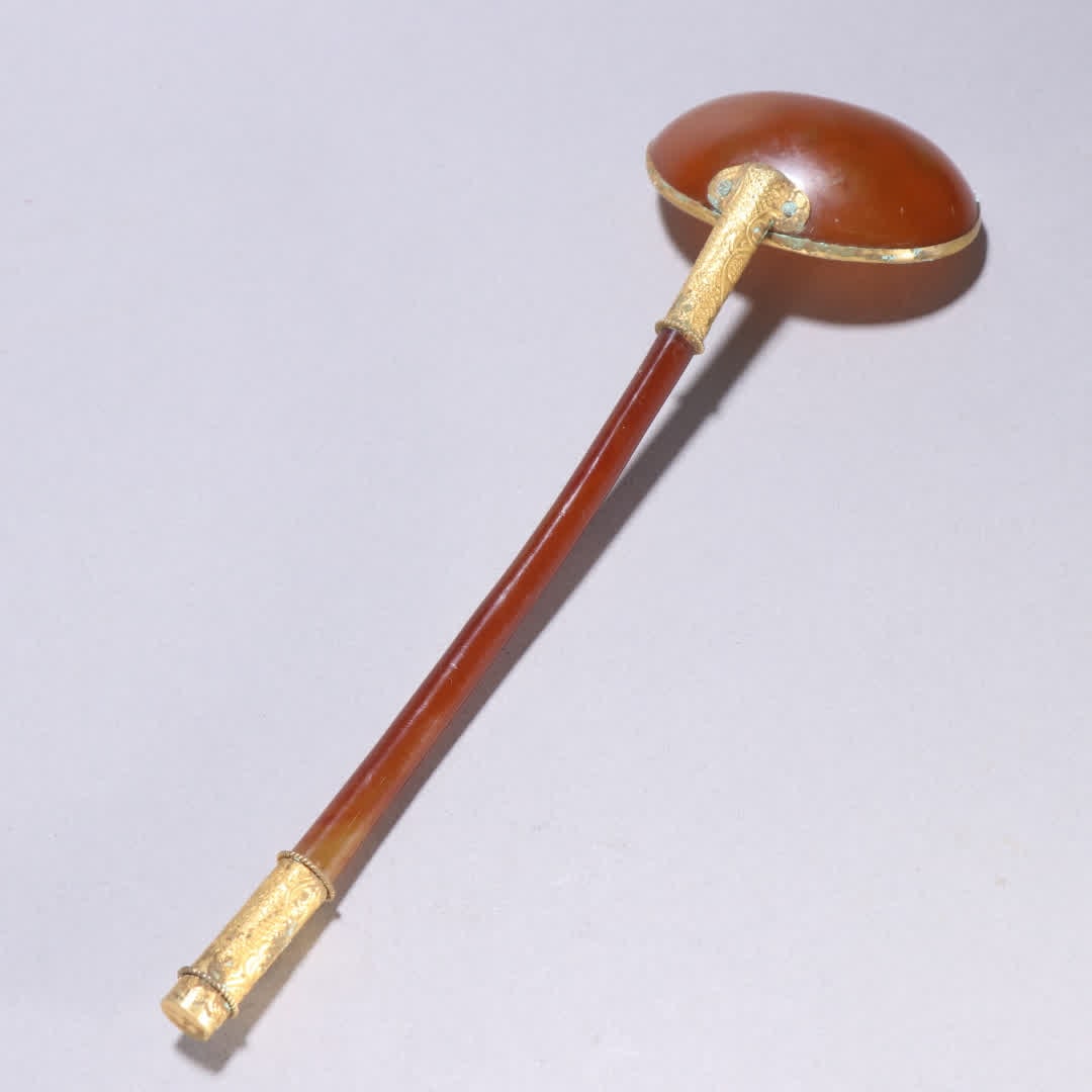 One Liao gold agate gold-wrapped spoon - 7