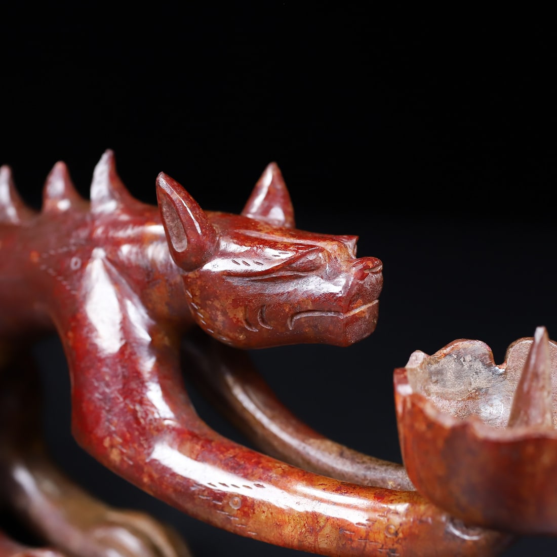 An Exquisite White Jade Auspicious Beast-Shaped Candlestick - 4