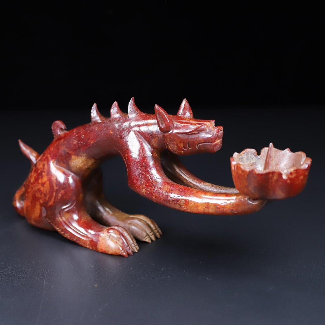 An Exquisite White Jade Auspicious Beast-Shaped Candlestick - 5