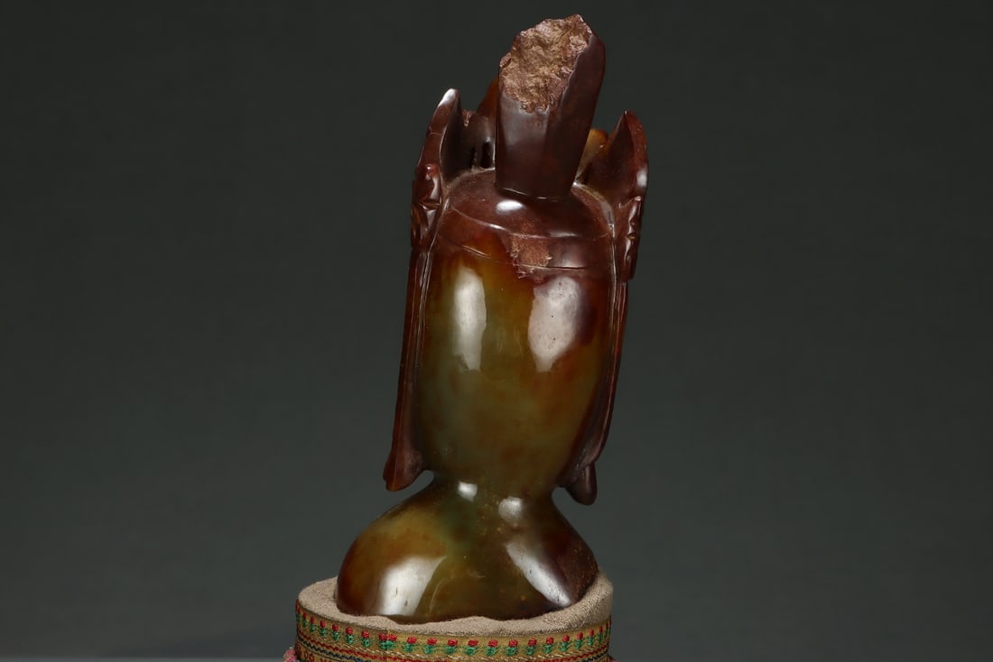 An Exquisite White Jade Buddha head - 7