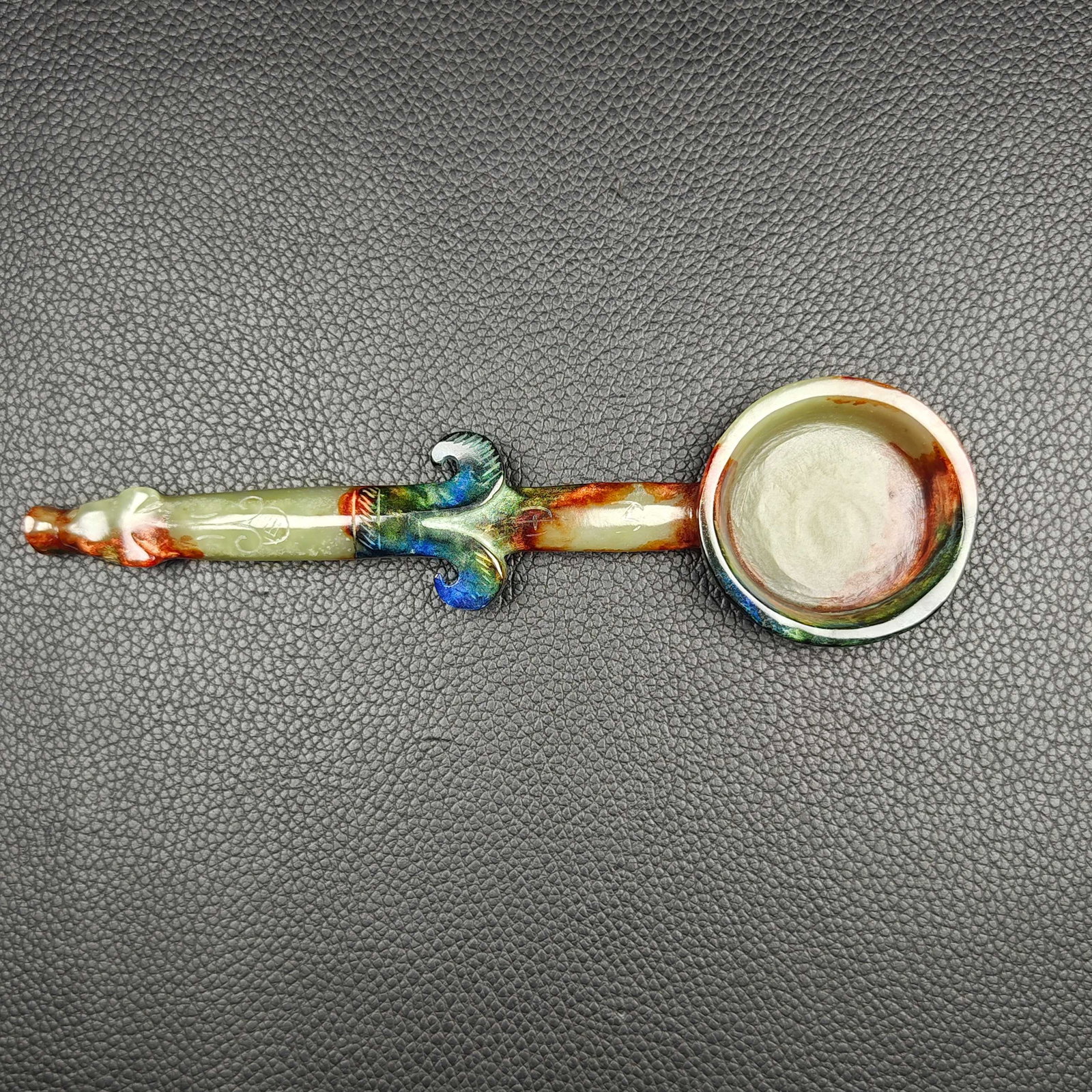 An Exquisite White Jade Dragon Pattern Spoon - 4