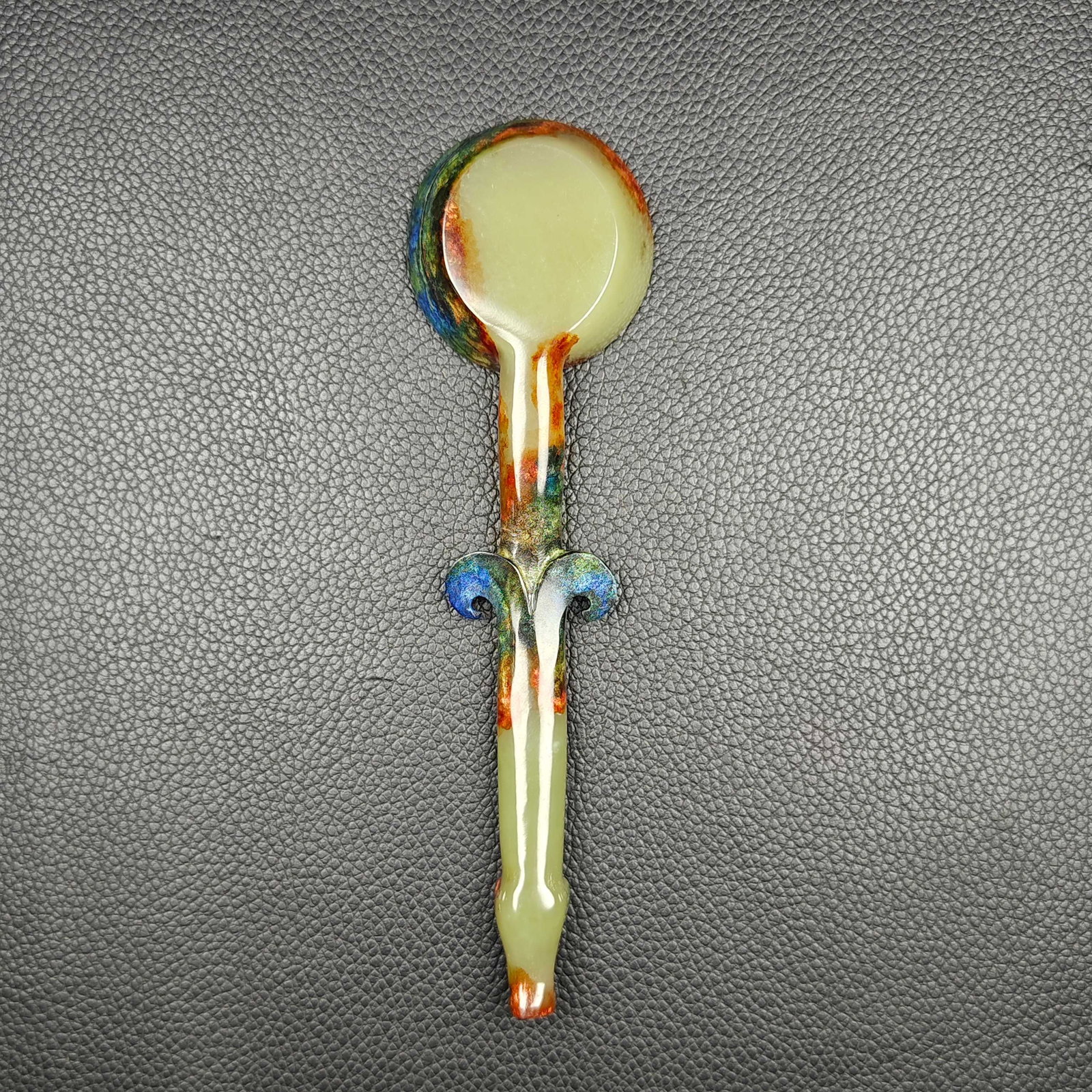 An Exquisite White Jade Dragon Pattern Spoon - 6