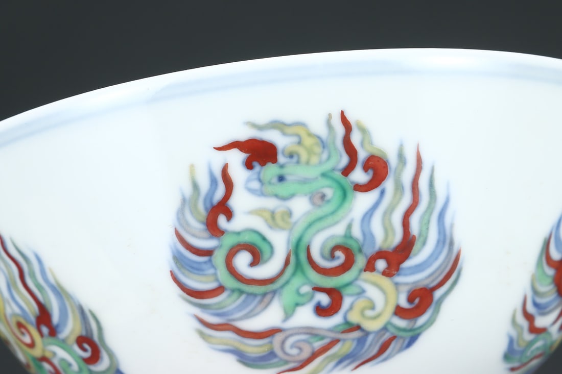An Exquisite Doucai Phoenix Pattern Bowl - 7