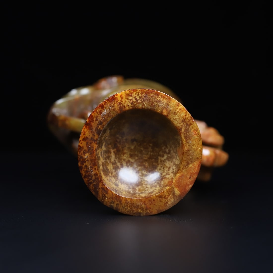 An Exquisite White Jade Dragon and Phoenix Pattern Cup - 10