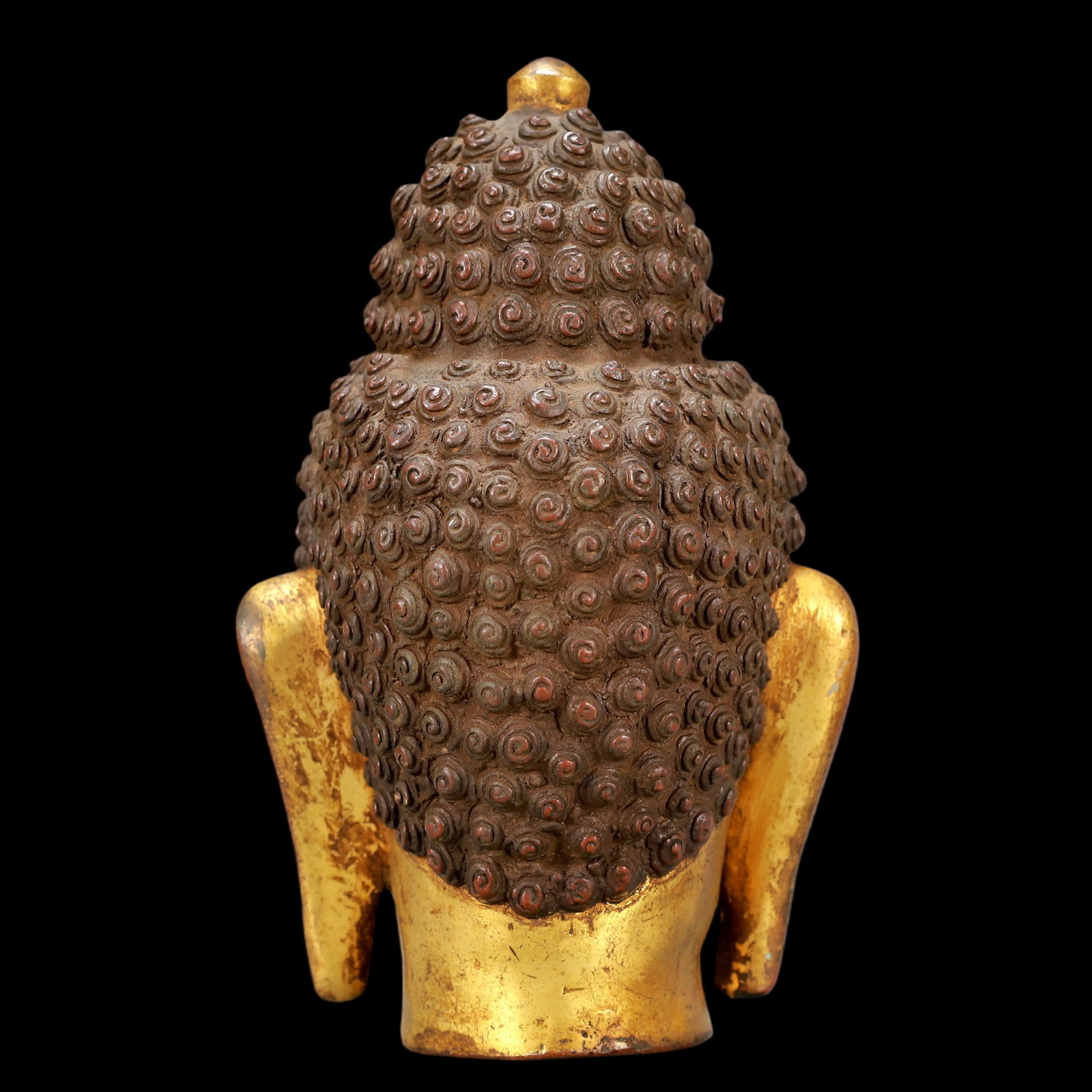 A Exquisite Gilt Bronze Buddha head - 4
