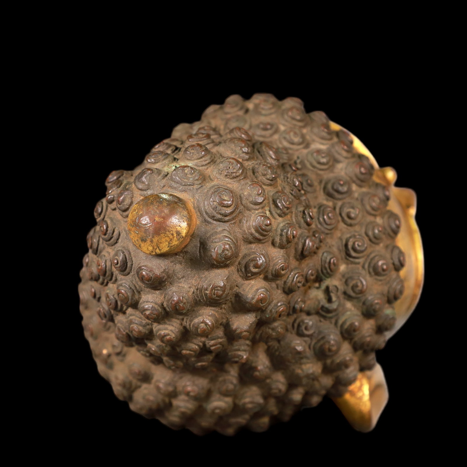 A Exquisite Gilt Bronze Buddha head - 5