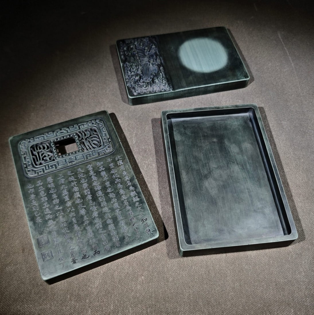 An Exquisite with poem Inkstone - 7