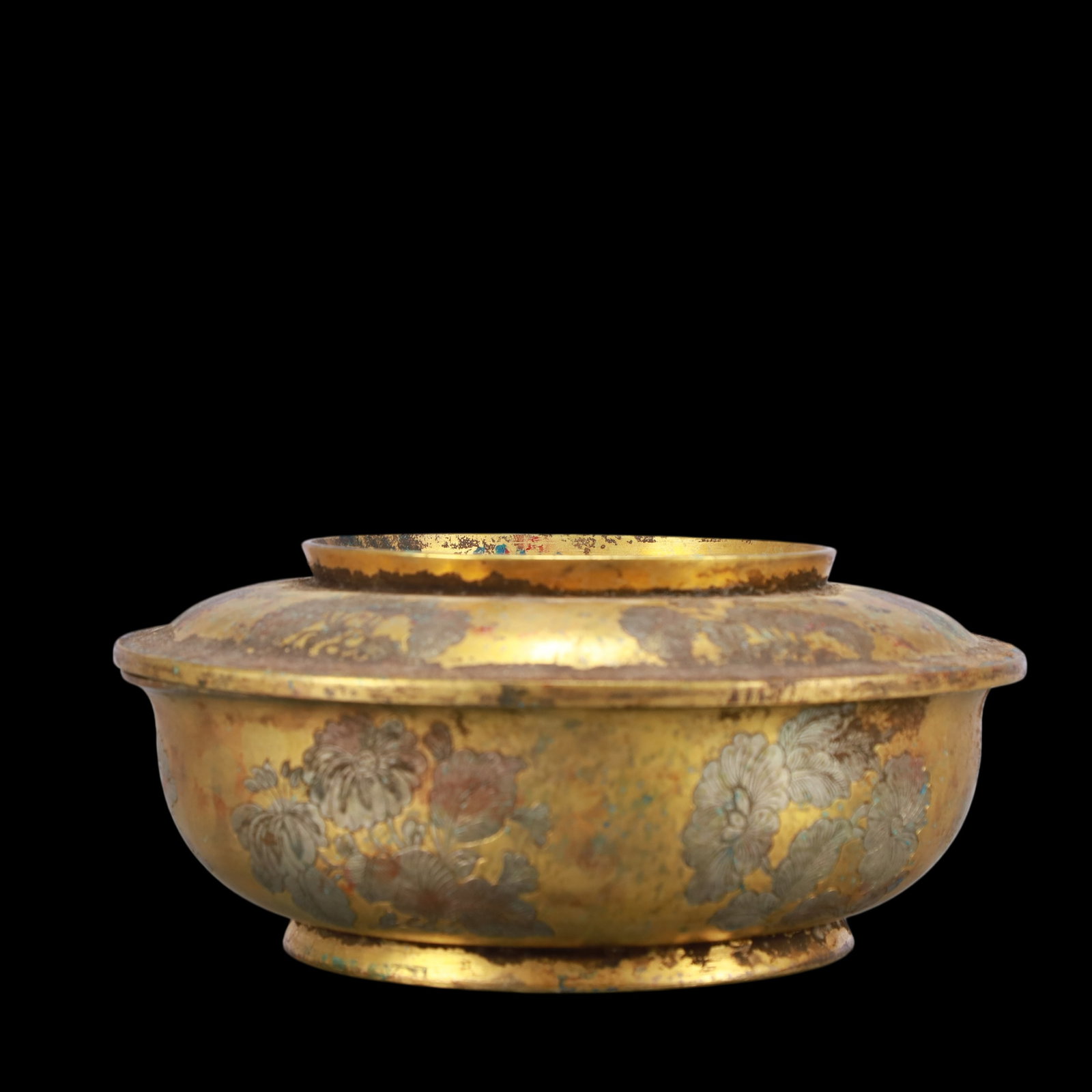 A Exquisite Gilt Bronze Flower Pattern Bowl - 2