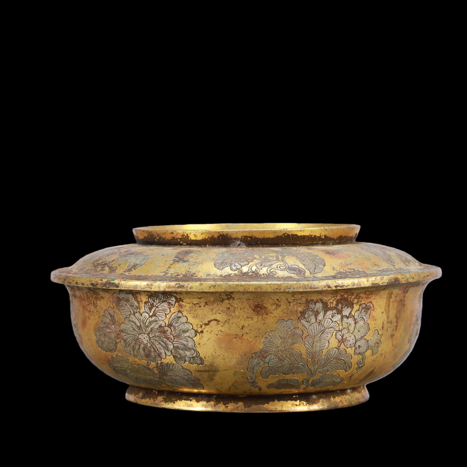A Exquisite Gilt Bronze Flower Pattern Bowl - 4