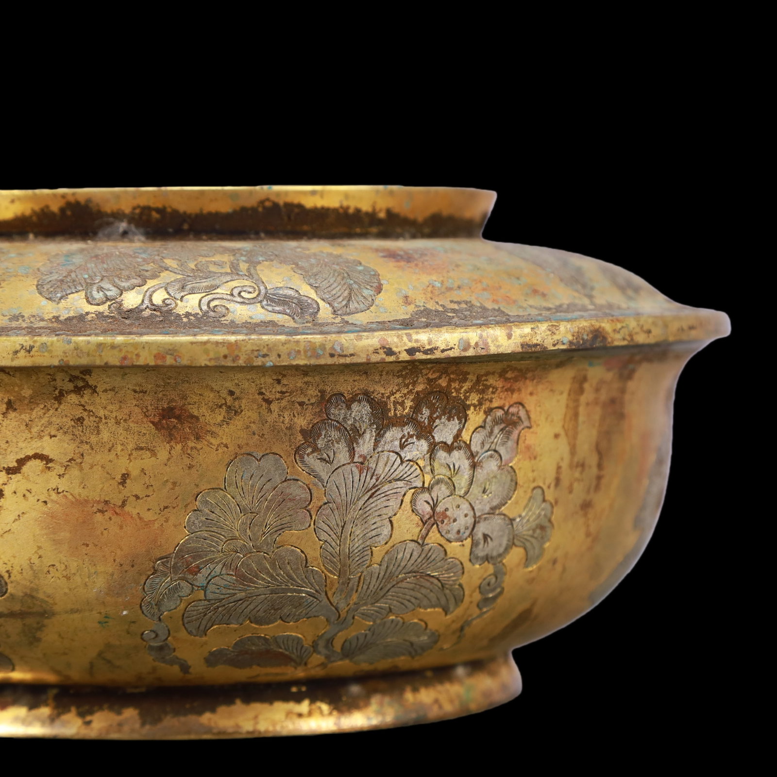 A Exquisite Gilt Bronze Flower Pattern Bowl - 5