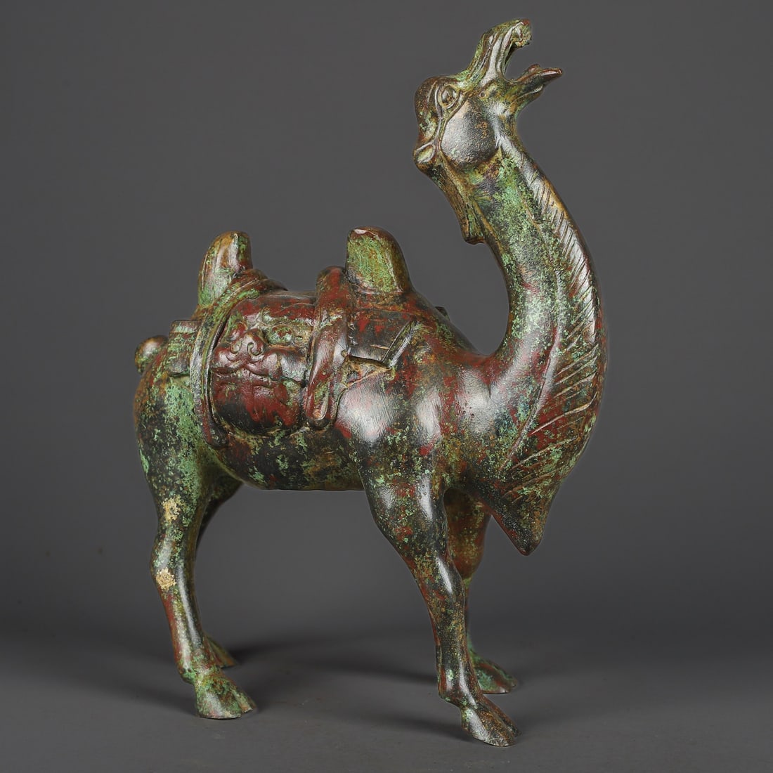 An Exquisite Bronze Beast-Face Pattern Camel Ornament - 2