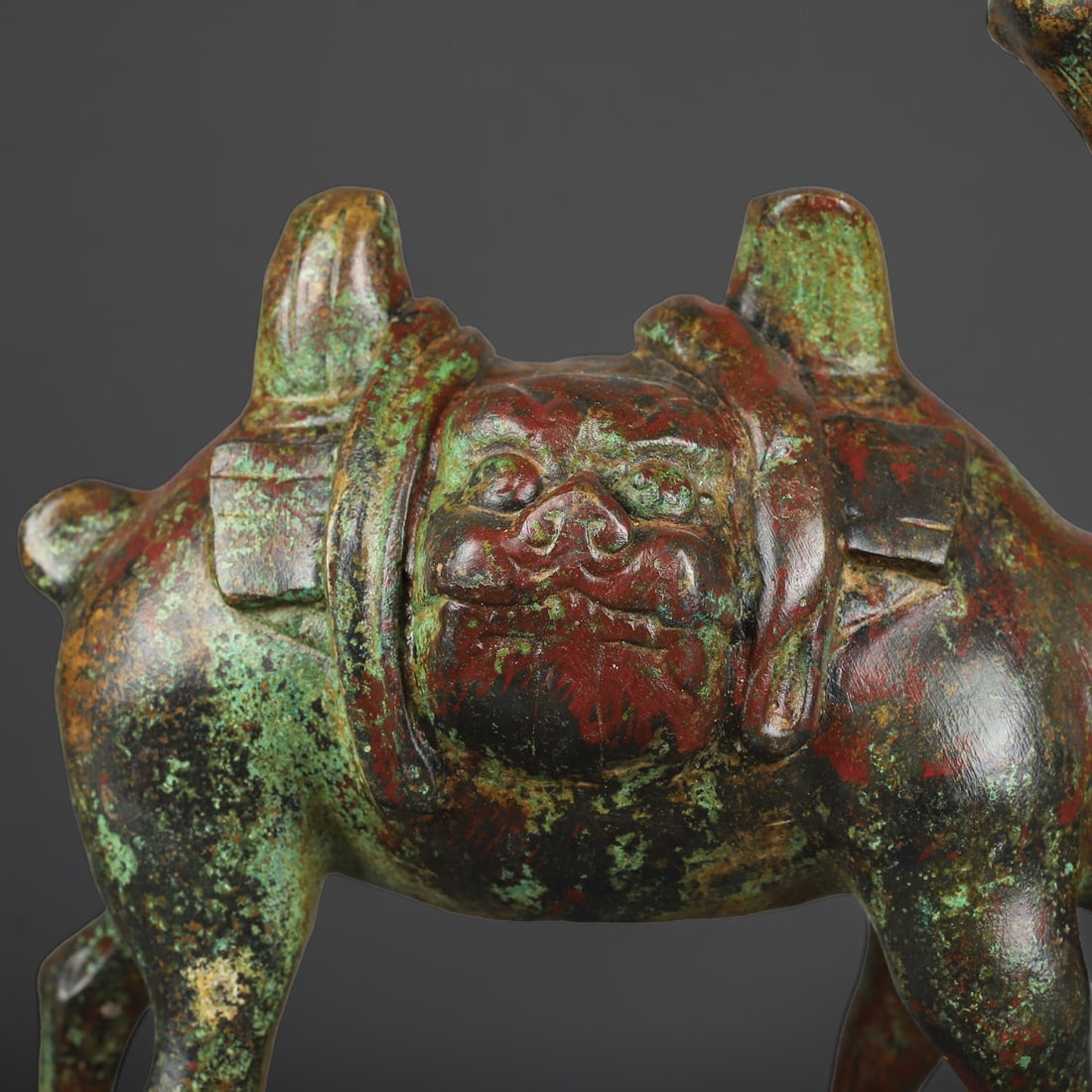 An Exquisite Bronze Beast-Face Pattern Camel Ornament - 4