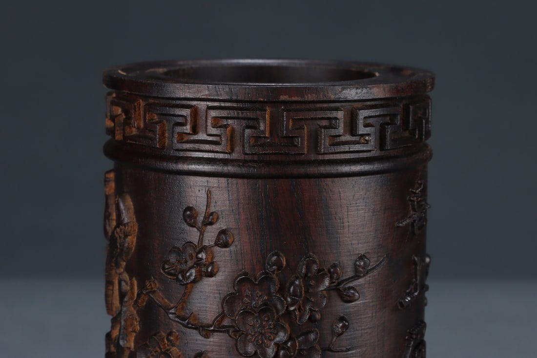 An Exquisite Eaglewood Flower and Bird Pattern Brush Pot - 5