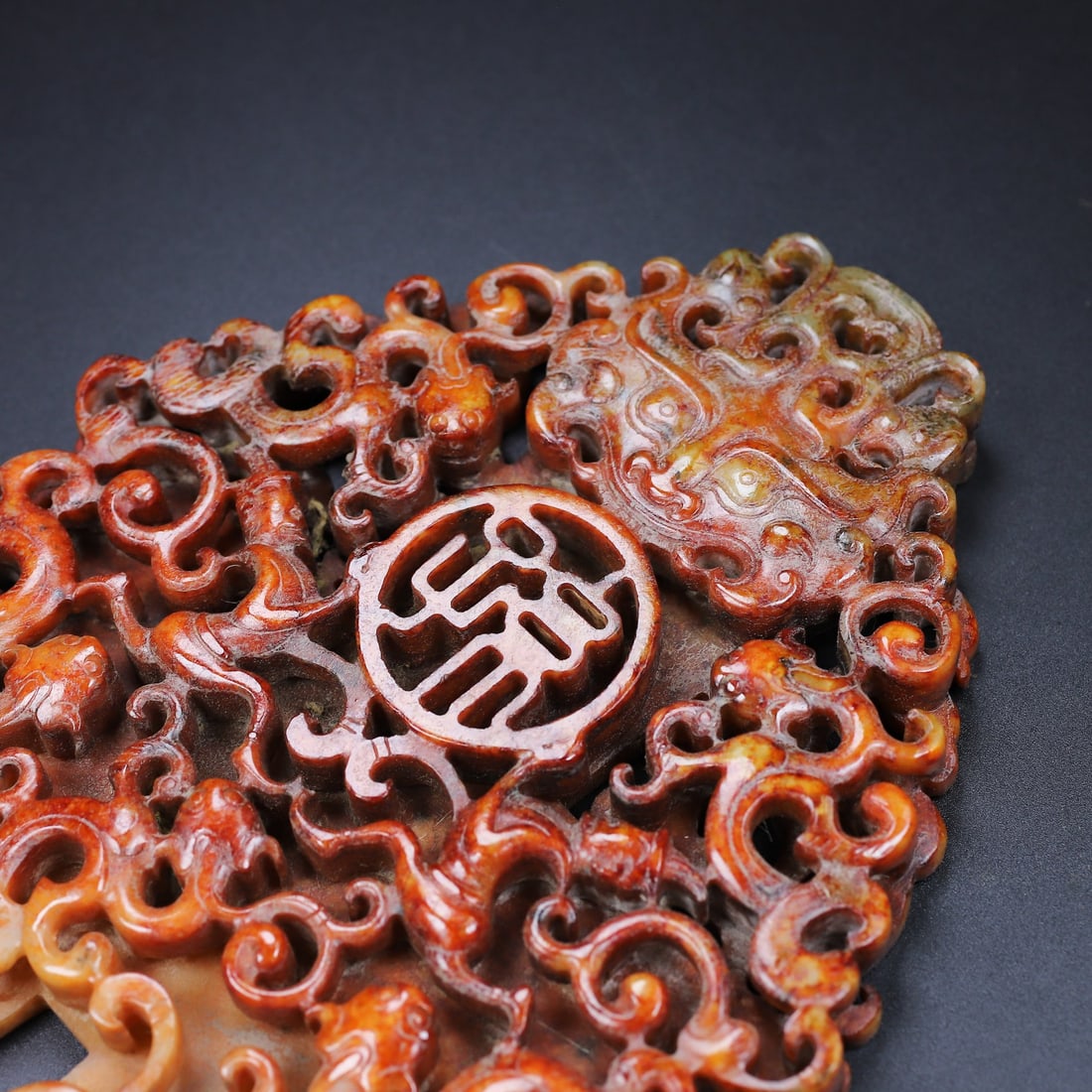 An Exquisite White Jade Chi-Dragon Pattern Beast-Face Pattern Ornament - 7