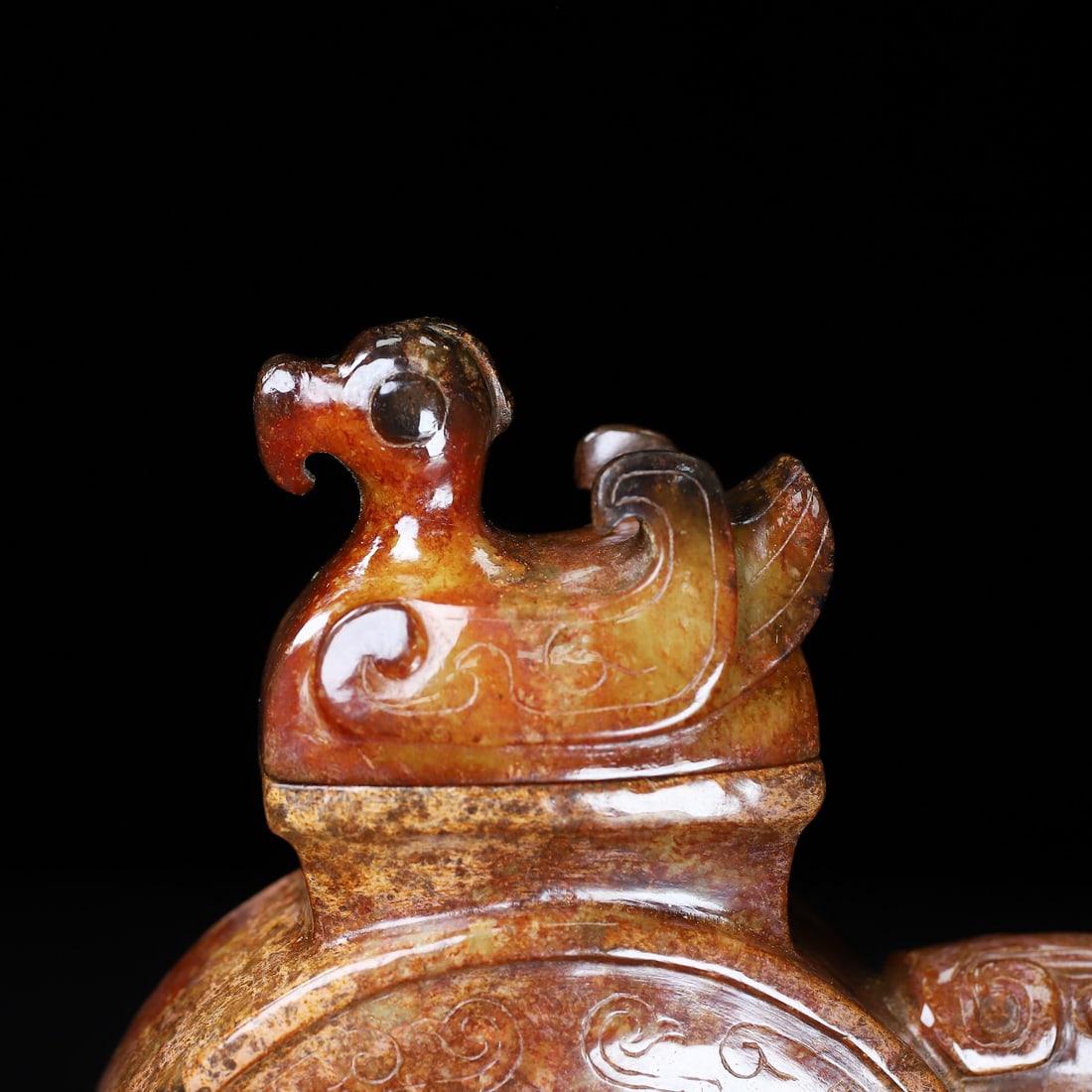An Exquisite White Jade Bird Pattern Ewer - 10