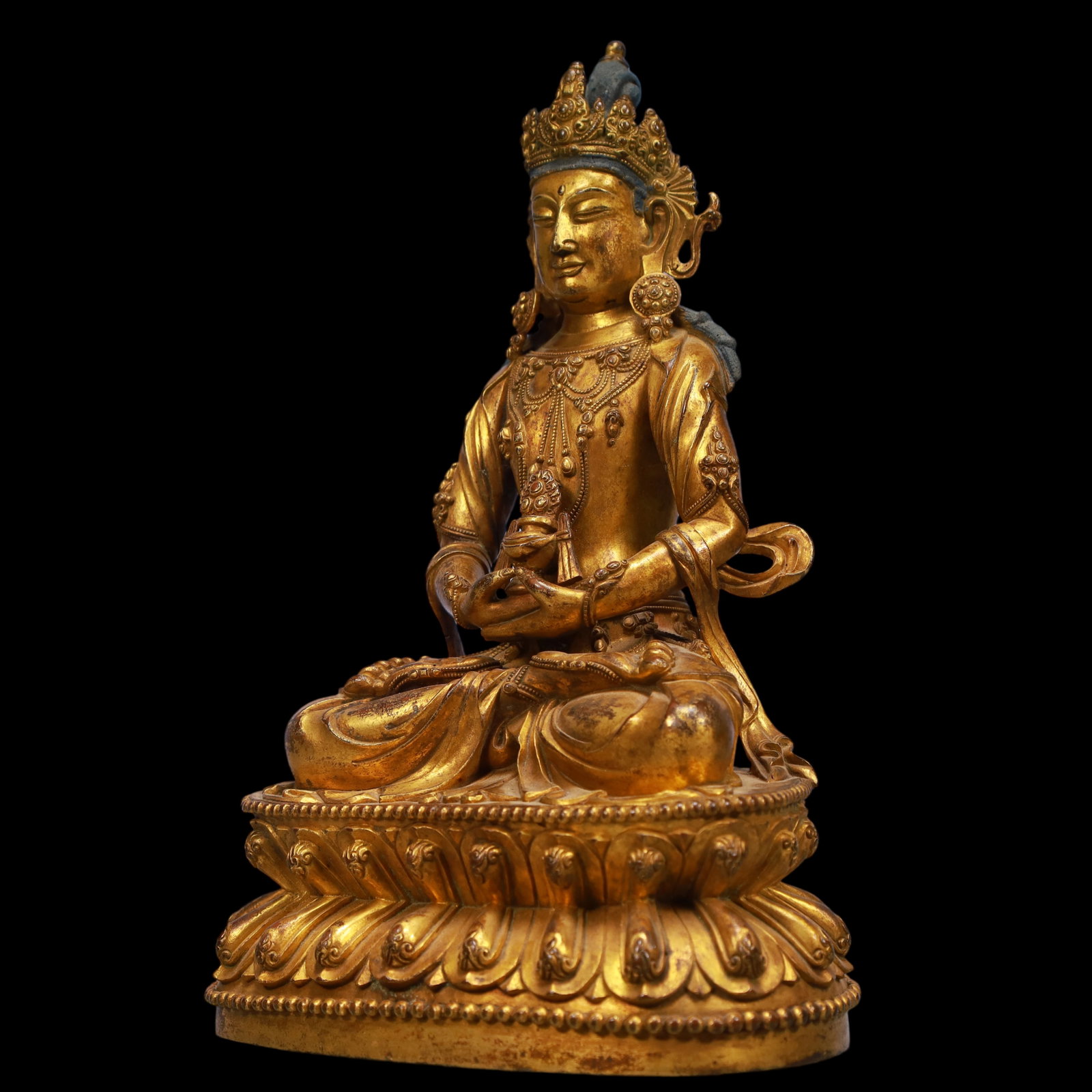 An Exquisite Gilt Bronze Buddha Statue - 4