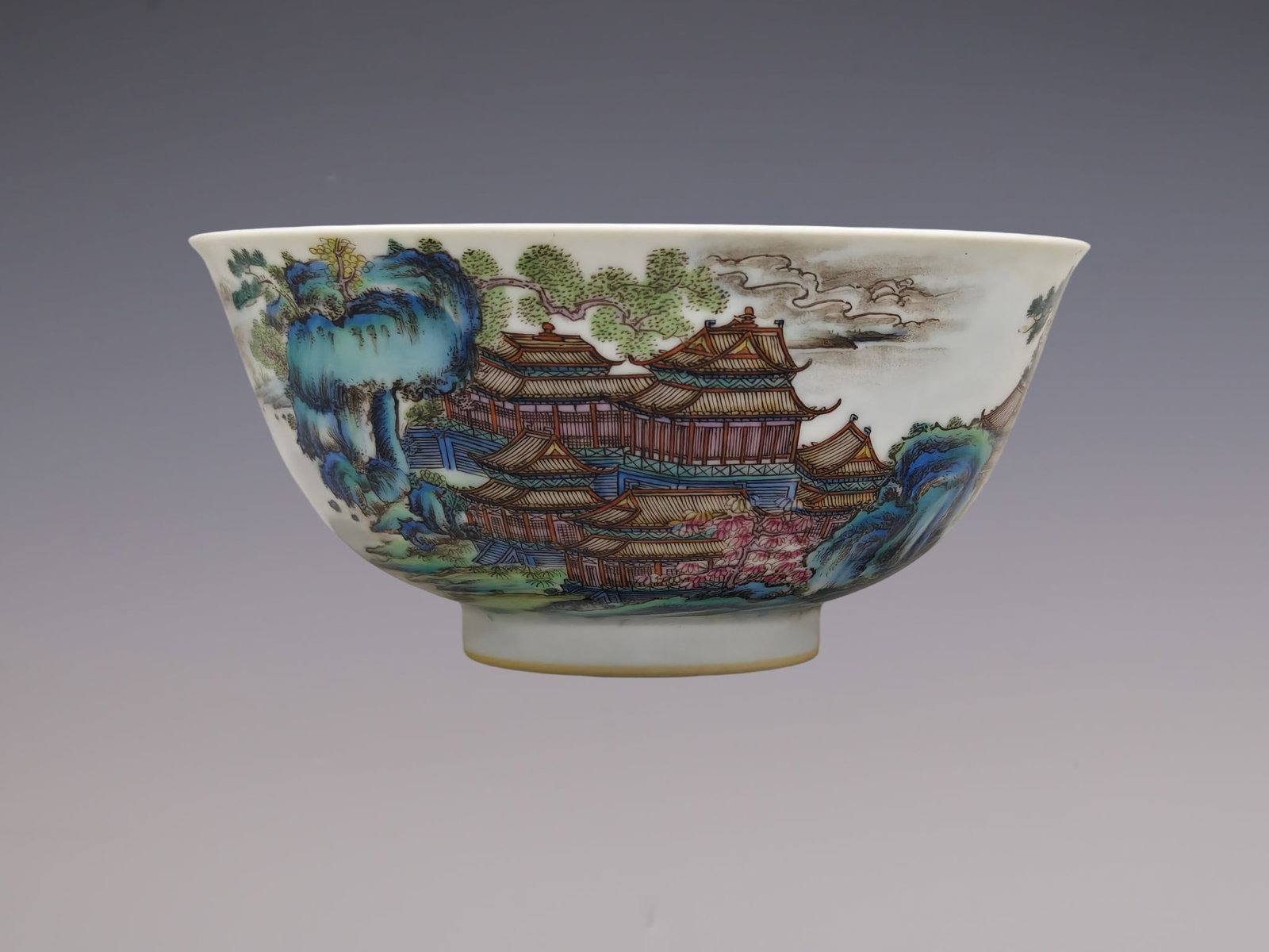 An Exquisite Enamel Landscape Pattern Bowl - 3