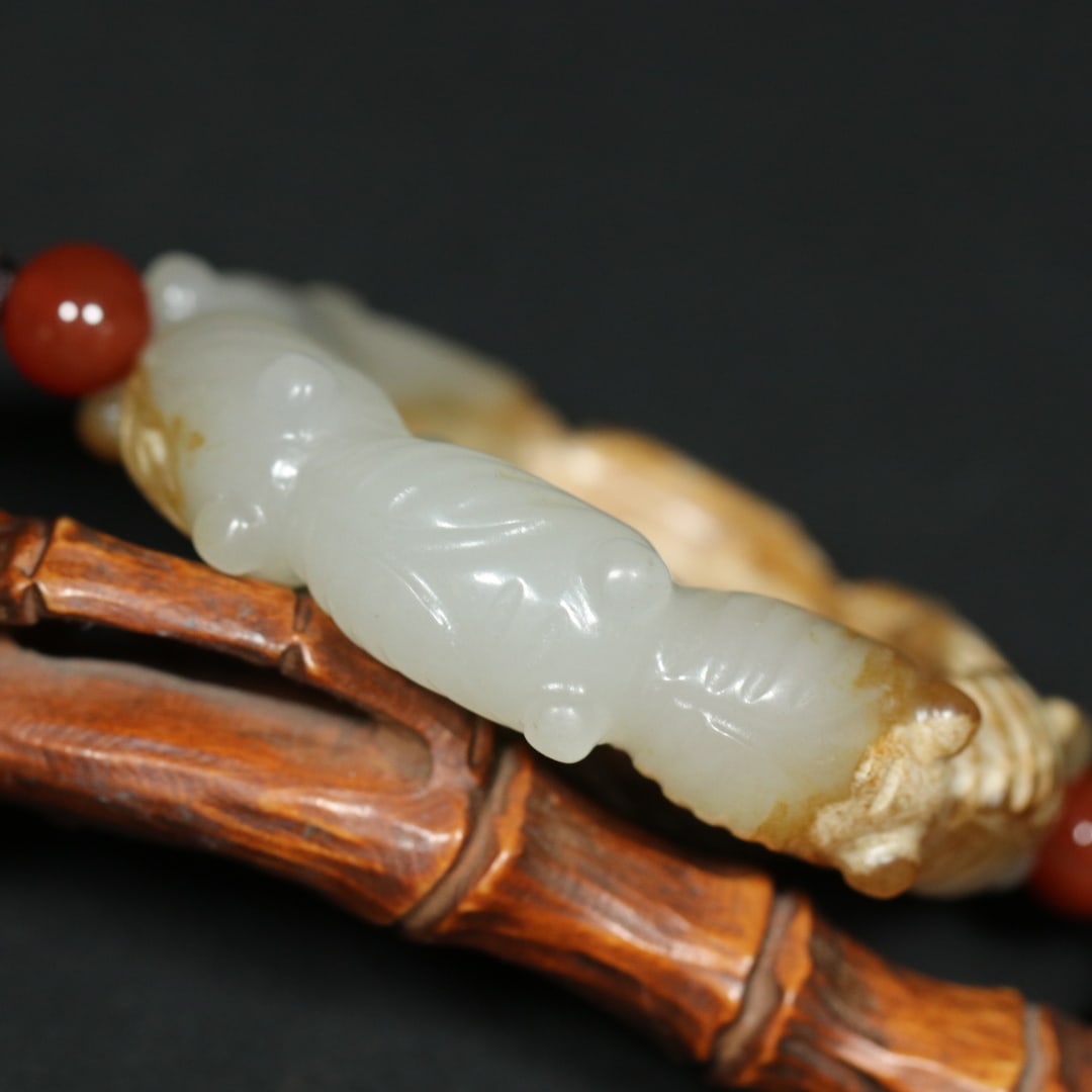 An Exquisite White Jade Cicada Pattern Pendant - 6