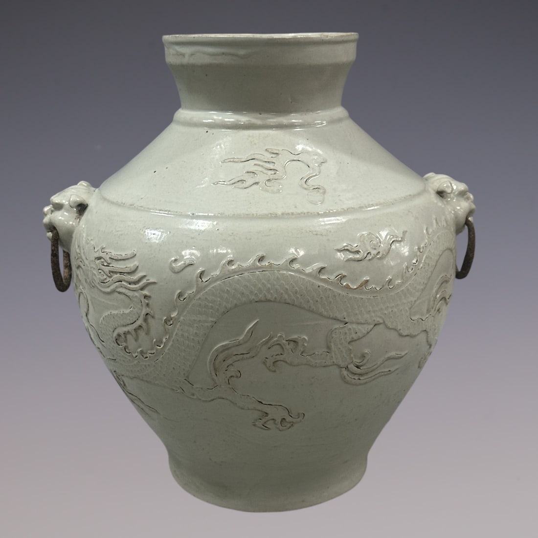 An Exquisite Shufu Glazed Dragon Pattern Double-Ears Jar: An Exquisite Shufu Glazed Dragon Pattern Double-Ears Jar Yuan Dynasty, China Size:40cm (The Dimensions Of All Batches Are Manually Measured.If You Need More Detailed Information, Please Contact Our