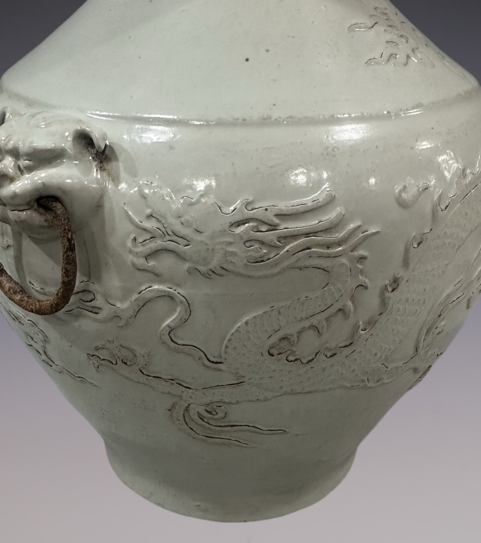 An Exquisite Shufu Glazed Dragon Pattern Double-Ears Jar - 2