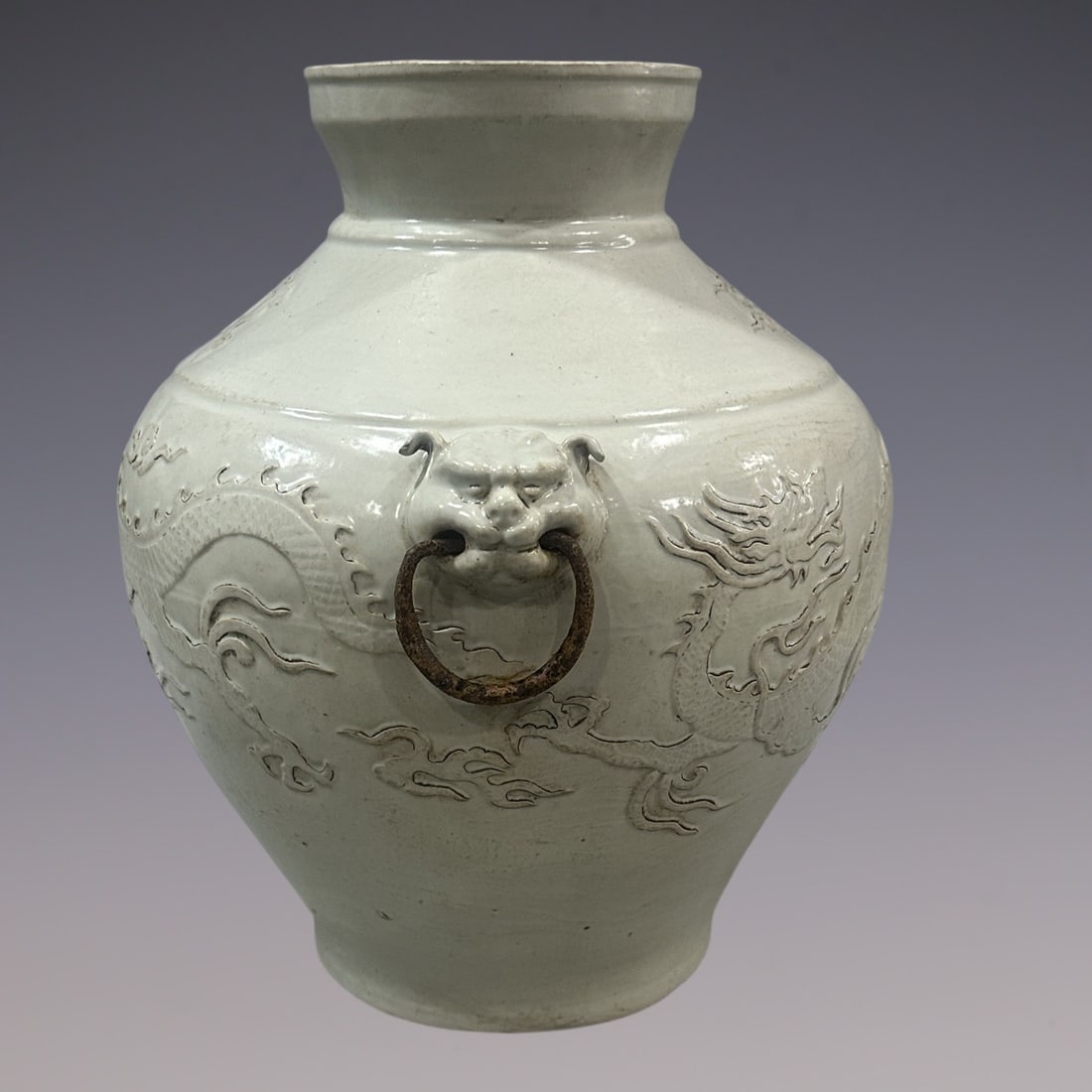 An Exquisite Shufu Glazed Dragon Pattern Double-Ears Jar - 3