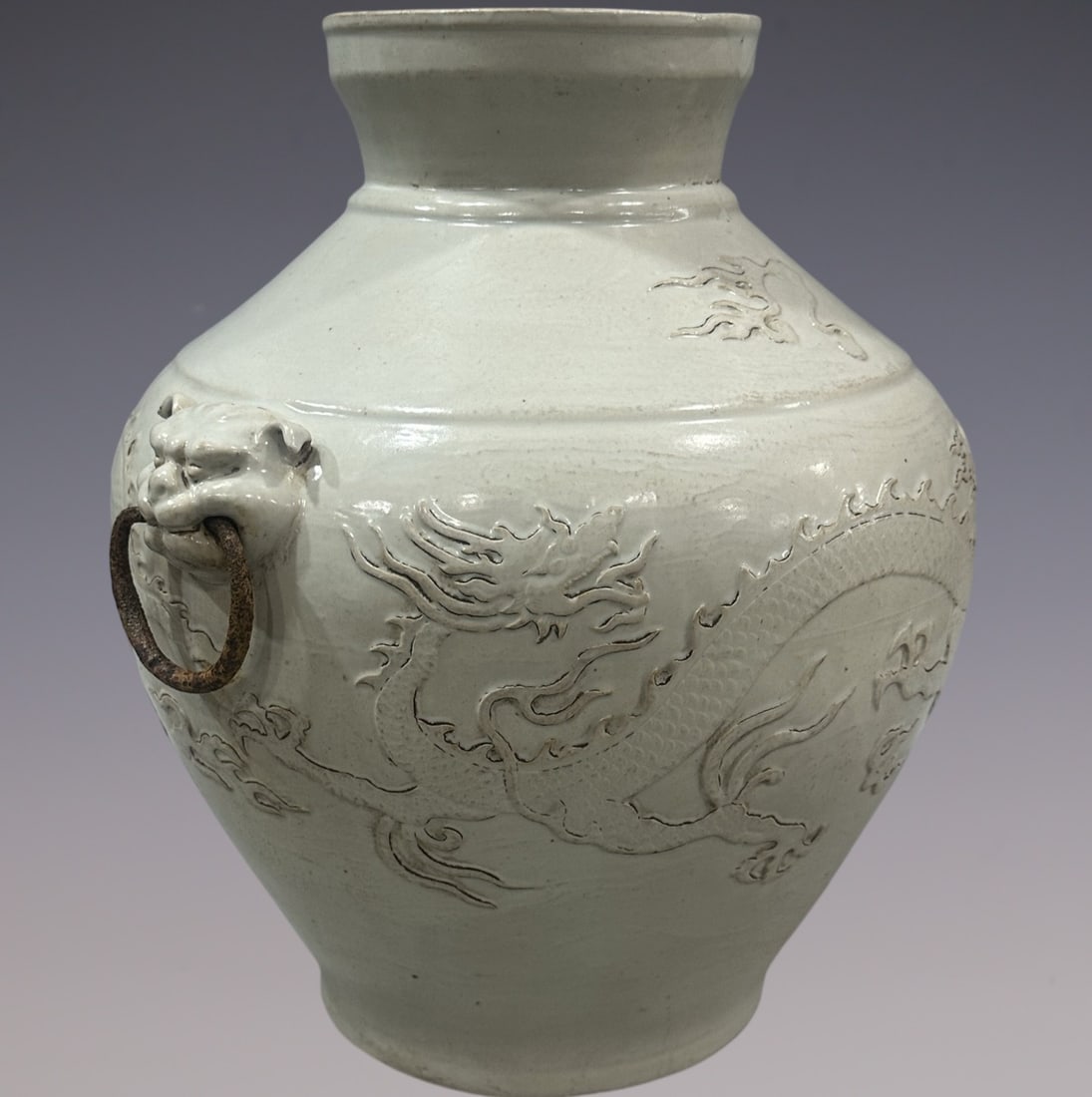 An Exquisite Shufu Glazed Dragon Pattern Double-Ears Jar - 4