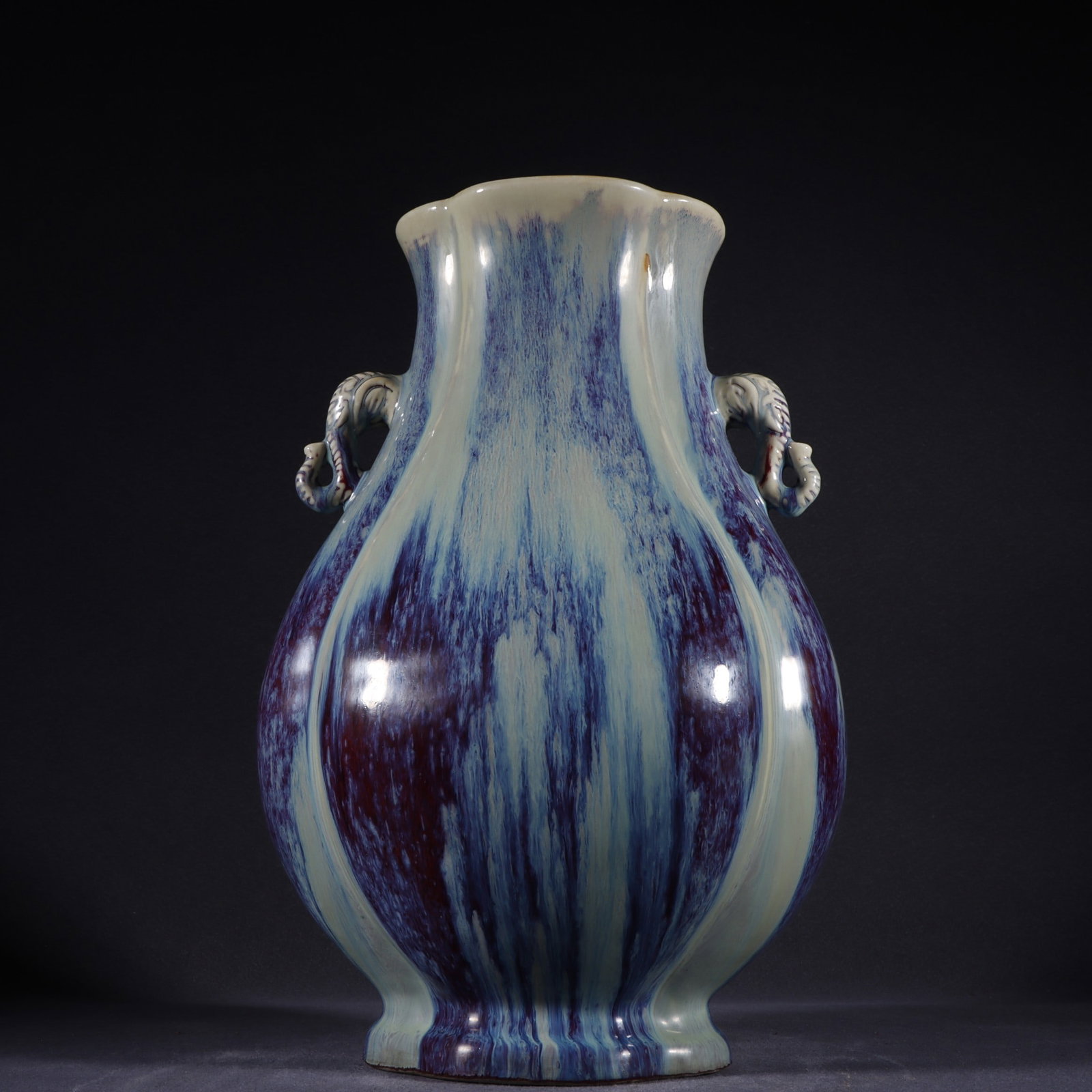 An Exquisite Flambe Glazed Double-Ears Vase - 2