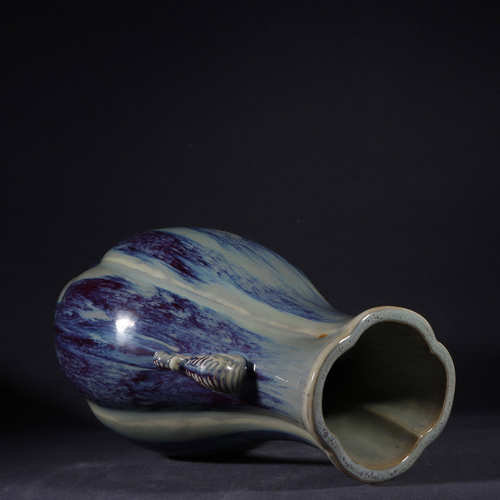 An Exquisite Flambe Glazed Double-Ears Vase - 7