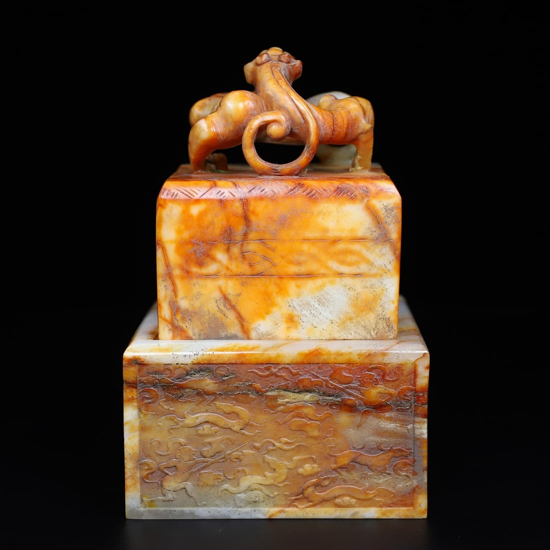 An Exquisite White Jade Auspicious Beast Seal - 7