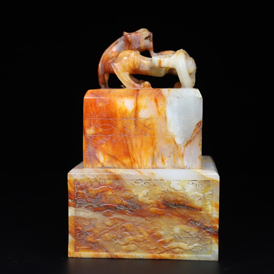 An Exquisite White Jade Auspicious Beast Seal - 9