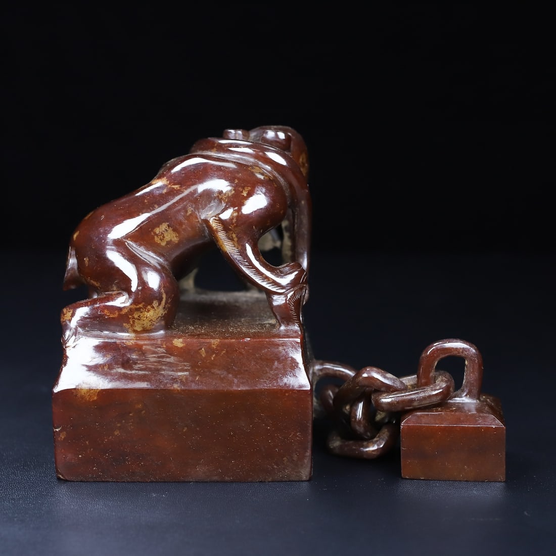 An Exquisite White Jade Bear Seal - 6