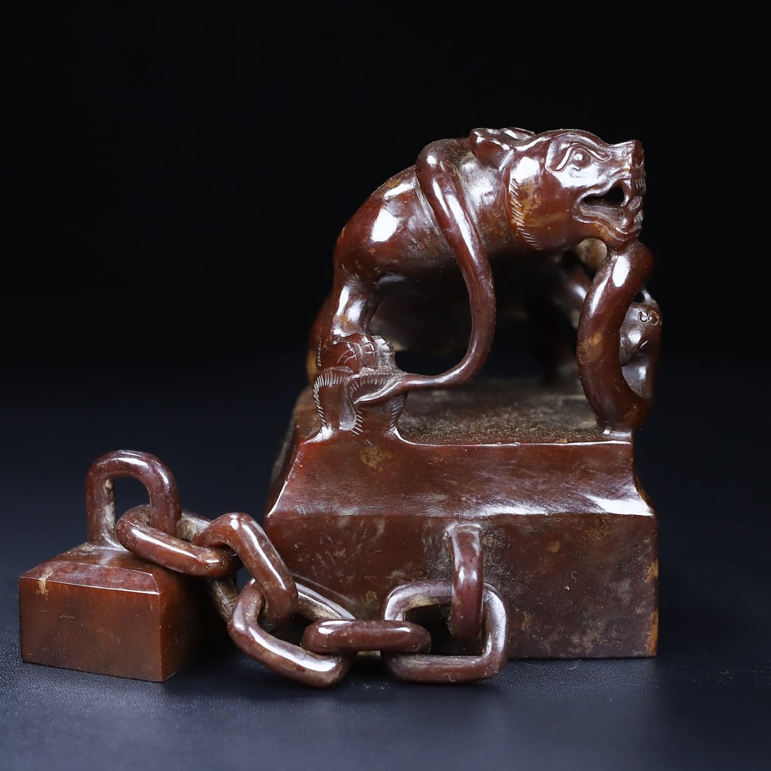 An Exquisite White Jade Bear Seal - 7