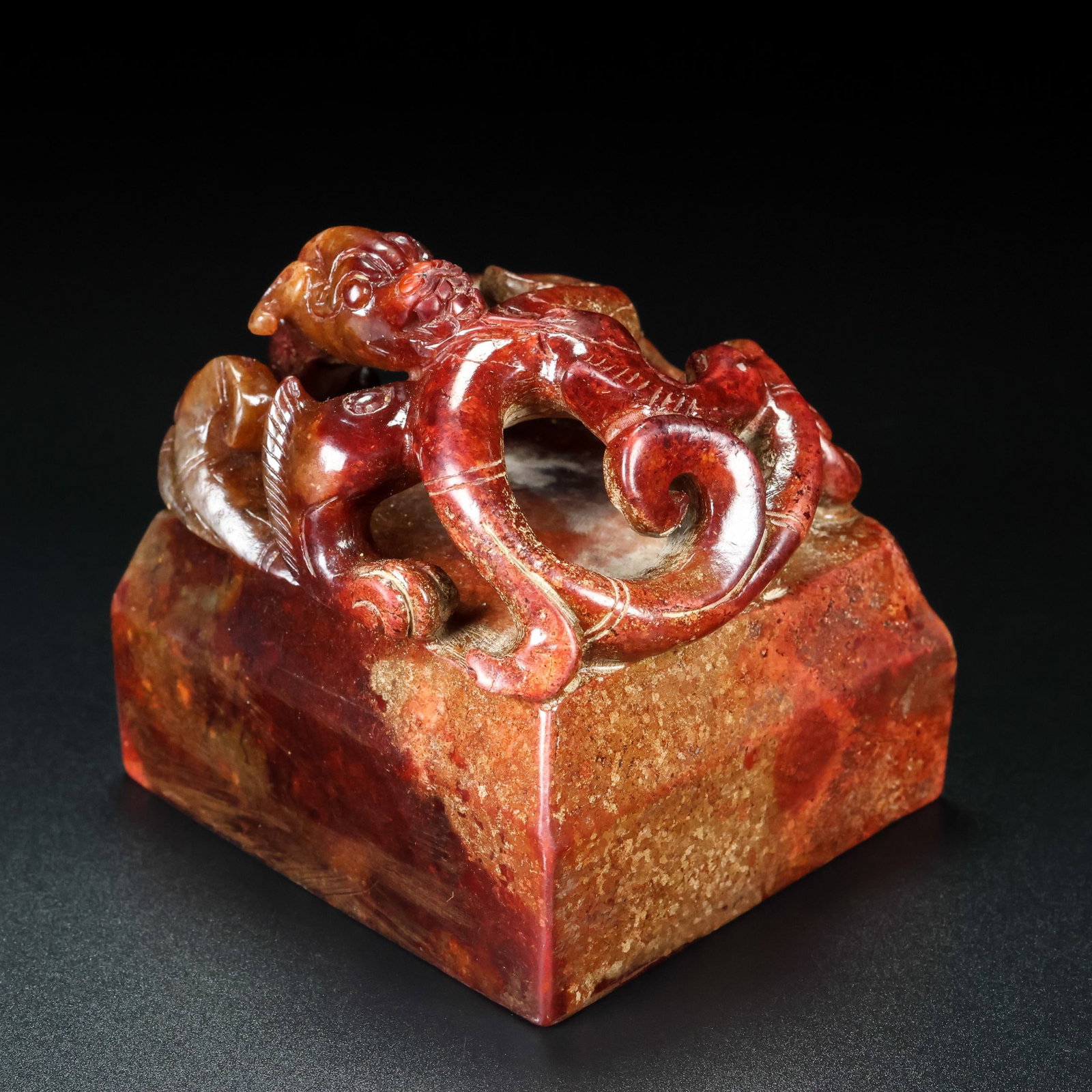 An Exquisite White Jade Dragon Pattern Seal - 3